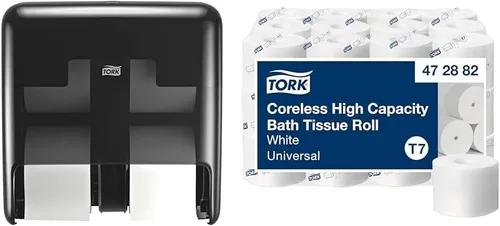 Miniatura 15 de Tork Rollo de papel higiénico de alta capacidad sin núcleo, blanco, T7, universal, 2 capas, 36 x 1100 hojas, 472882