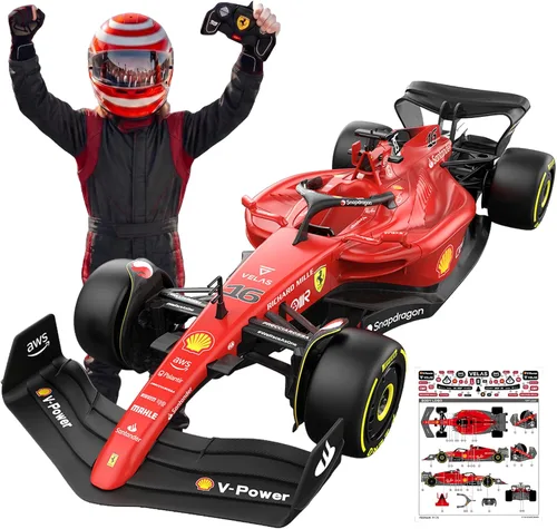 Miniatura 8 de BEZGAR Auto a control remoto Ferrari F1 75 1:18 - Coche de carreras RC de 2.4GHz con librea auténtica, pegatinas adhesivas DIY - F1 con licencia