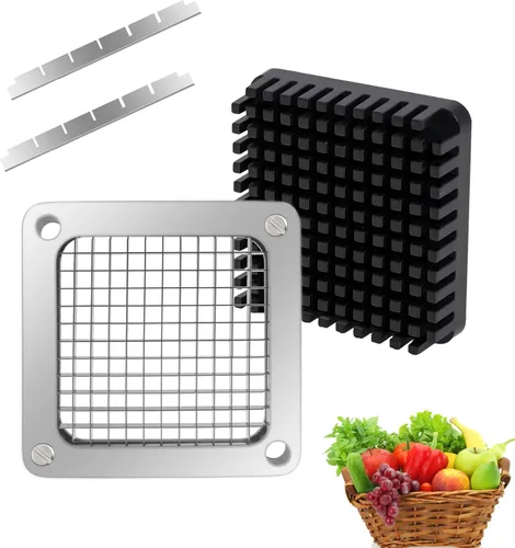 Miniatura 9 de Hoja de Reemplazo Chopper de 1/2 Pulgada, Hoja de Acero Inoxidable y Bloque Empujador Comercial para Picadora de Verduras y Dados, Cortador de 1.27