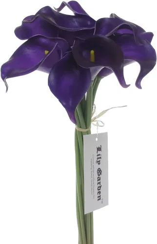 Miniatura 25 de Mini ramos de flores artificiales de 15 pulgadas con 10 tallos (Auroral)