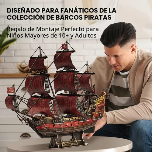 Miniatura 4 de CubicFun Rompecabezas 3D para adultos y niños, la venganza de la reina roja Anne's Revenge, 391 piezas, decoración del hogar, arte y manualidades