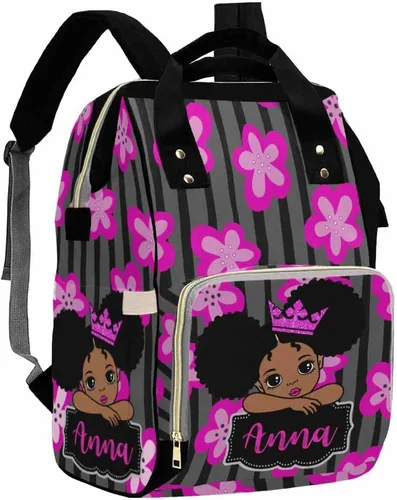 Miniatura 29 de Artsadd Bolsa de pañales con foto personalizada para mamá, mochila personalizada con correas para cochecito, bolsa de hombro de viaje grande, bolsa