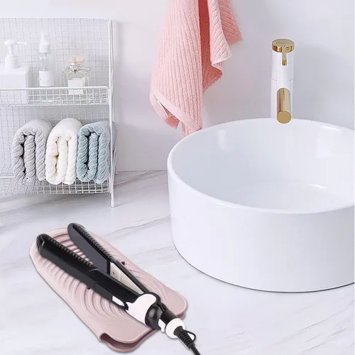 Miniatura 7 de Funda de silicona aislante de calor para herramientas de peinado del cabello, rizadores y planchas planas, cubierta de viaje antideslizante, pequeña