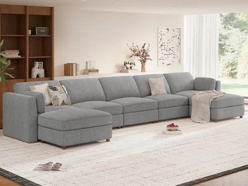 Miniatura 27 de Sofá biplaza extragrande de 83.5 pulgadas, sofás para sala de estar, sofá nube de felpilla de asiento profundo, sofá modular seccional, funda