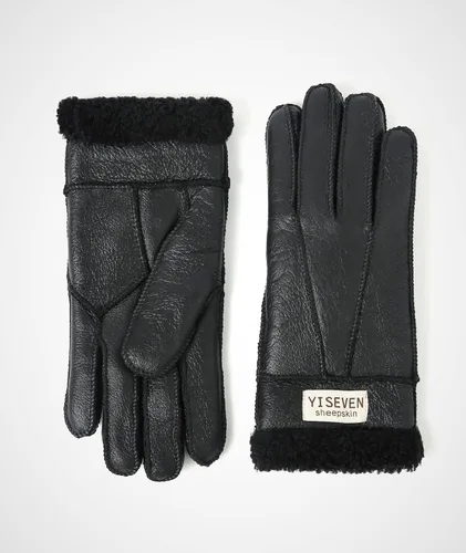Miniatura 7 de YISEVEN Guantes de piel de oveja de invierno para mujer, puños de lana