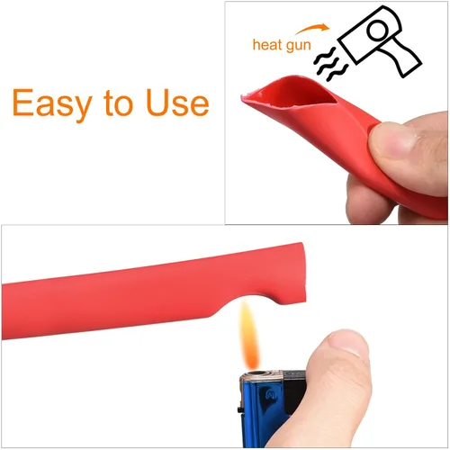 Miniatura 5 de MECCANIXITY Tubo termorretráctil, relación 3:1, 3/16 pulgadas de diámetro, 50 pies, tubo termorretráctil de doble pared, impermeable, sellado, rojo