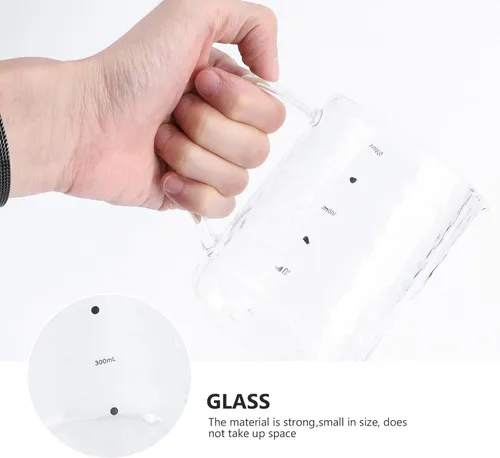 Miniatura 5 de Jarra de espuma de leche de café, tazas medidoras de vidrio, taza de vidrio mezcladora con asa, 16.9 fl oz para medida de vapor de café expreso