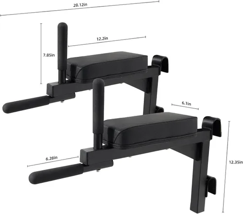 Miniatura 5 de Swedish Ladder Dip Bar Attachment, Fits TS003A Ladder, Wood Stall Bar for School, Physical Therapy and Gymnastics, Multi-grip
