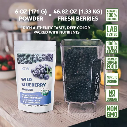Miniatura 8 de Paquete – 2 artículos: Polvo orgánico de arándanos silvestres LOOV y copos de levadura nutricional orgánica no fortificada