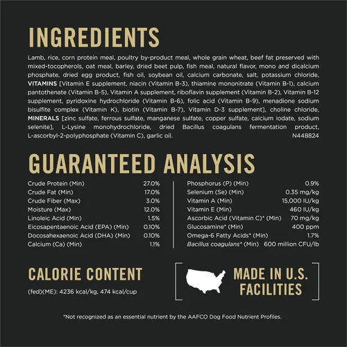Miniatura 4 de Purina Pro Plan Alimento para perros con alto contenido de proteínas, bocadillos pequeños, fórmula SPORT 27/17 de cordero y arroz, bolsa de 37.5