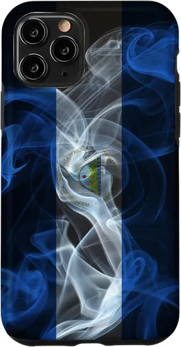 Miniatura 26 de iPhone 13 Pro Max Smoky Nicaragua Flag - Funda de orgullo nicaragüense estilo humo