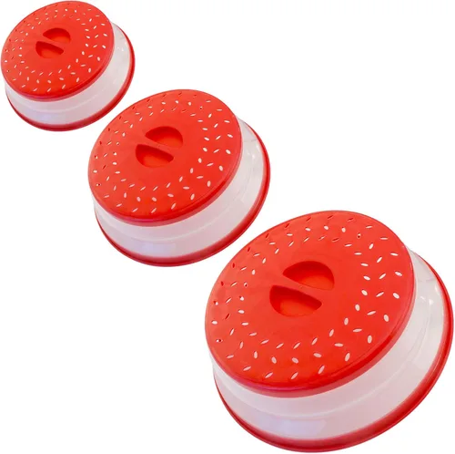 Miniatura 10 de Cubierta plegable contra salpicaduras para microondas, 10.5 pulgadas, apta para lavavajillas, cubierta de placa para microondas con ventilación
