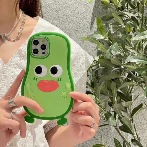 Miniatura 6 de Funda 3D de hombre aguacate para iPhone 13/iPhone 14 de 6.1 pulgadas, diseño de dibujos animados de lindo personaje Kawaii divertido