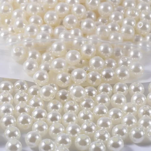 Miniatura 34 de 1970 piezas Cuentas de Perla para Hacer Joyas, 6 Tamaños con Agujero para Pulseras, Collares, Aretes, Kit de Manualidades DIY, Regalos para Mujeres