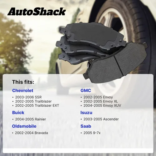 Miniatura 2 de AutoShack - Juego de pastillas de freno de cerámica delanteras y traseras para Chevrolet, GMC y Buick, Trailblazer 2002-2005 Envoy 2002-2005 SSR