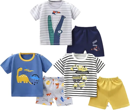 Ropa de bebé niño para niños de 2t 3t Boys Cute Verano manga corta camiseta tops pantalones cortos conjuntos de ropa para bebé niño