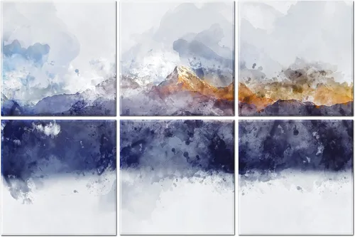Paquete de 6 paneles de pared acústicos artísticos decorativos, mejor tratamiento acústico que la espuma, paneles de pared de alta calidad Montaña