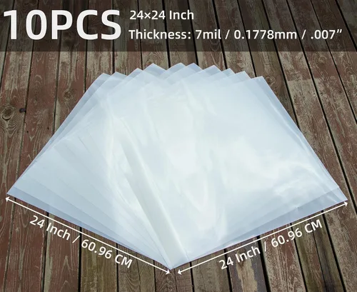 Miniatura 2 de Hojas de plástico para plantillas de corte láser PET en blanco de 24 x 24 pulgadas y 7 mil (paquete de 10), material de plantilla Mylar seguro
