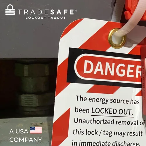 Miniatura 8 de TRADESAFE Etiquetas de Bloqueo y Etiquetado - 10 Etiquetas de Peligro No Operar con 10 Abrazaderas de Nylon, Vinilo Premium de 32 mil, Etiquetas