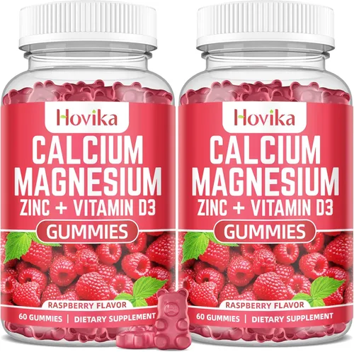 Miniatura 8 de Gomitas de calcio y magnesio y zinc con potasio vitamina C, B6, D3, K2 - Calcio para mujeres y hombres - Suplemento multivitamínico de calcio