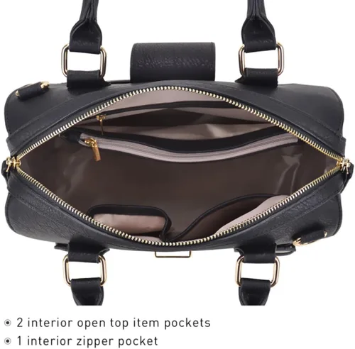 Miniatura 6 de Dasein - Bolso de mano para mujer, diseño de barril, cuero vegano, bolso de hombro, con asa superior, a la moda, bolso de trabajo
