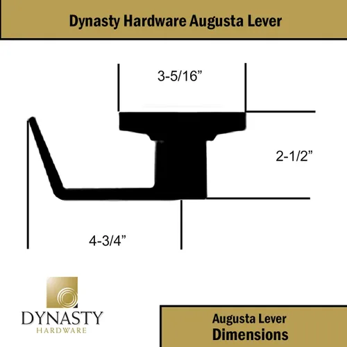 Miniatura 6 de Dynasty Hardware AUG-26D - Palanca de servicio comercial (grado 2, ADA, acabado cromado satinado)