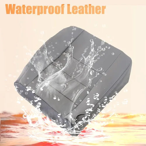 Miniatura 3 de Fundas de asiento inferiores del lado del conductor de cuero de microfibra gris aptas para F250 F350 F450 F550 Super Duty, Lariat XL, FX4 y XLT