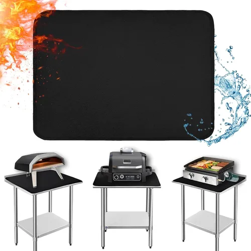 Miniatura 24 de Alfombrillas de parrilla ignífugas de 15 x 18 pulgadas para parrilla de mesa al aire libre para proteger tu mesa de parrilla, tapete de mesa