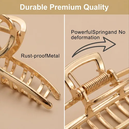 Miniatura 3 de LUKACY Paquete de 6 pinzas de metal grandes para el cabello, pinzas de pelo doradas grandes de 4 pulgadas, pinzas de pelo perfectas para mujeres
