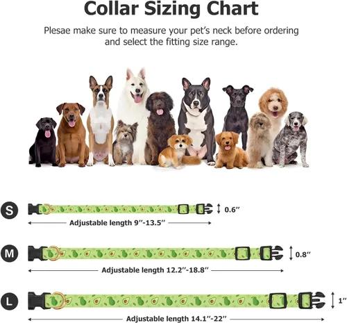 Miniatura 3 de Collar de perro hecho a mano para perros pequeños, medianos y grandes, verde aguacate con colgante, collares de moda para otoño e invierno (grande)