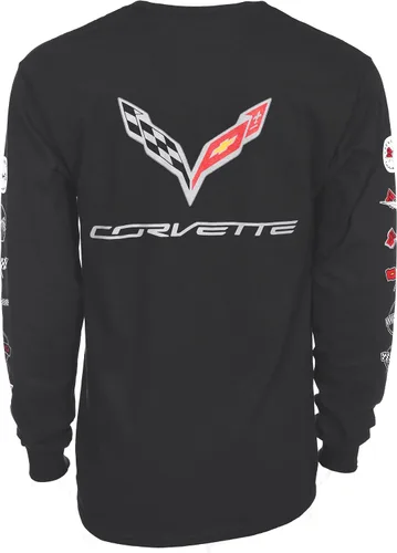 Miniatura 3 de JH DESIGN GROUP Chevy Corvette C7 - Camiseta de manga larga para hombre, color negro