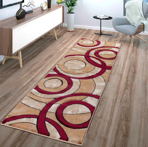 Miniatura 18 de GLORY RUGS Alfombra de área 2x3 marrón, tapete para puerta, círculos modernos, suave, alfombra de piso contemporánea con textura esponjosa