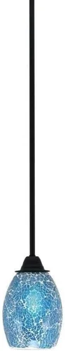 Miniatura 115 de Toltec Lighting Paramount - Mini colgante de 1 luz en acabado negro mate con cristal de arte perla de 7 pulgadas y estilo negro