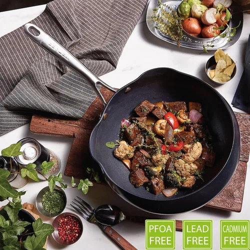 Miniatura 4 de TECHEF - Goody Pan - Sartén Wok - Sin PFOA, apta para lavavajillas y horno, fabricada en Corea (11 pulgadas)
