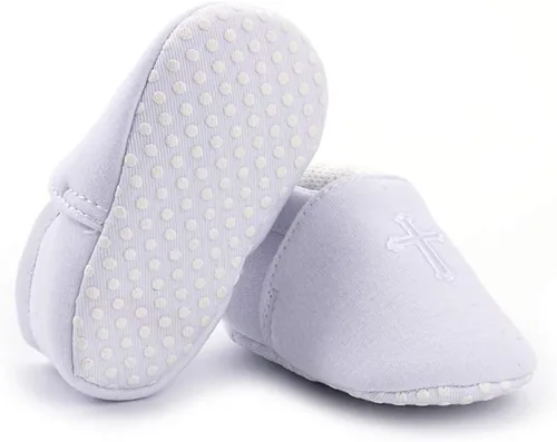 Miniatura 5 de Zapatos de bautizo de cruz suave para bebés y niños pequeños