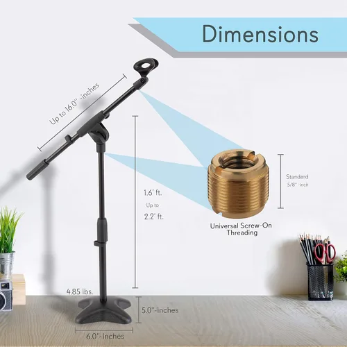 Miniatura 2 de PMKS7 Pedestal para micrófonos con base compacta Pyle-Pro