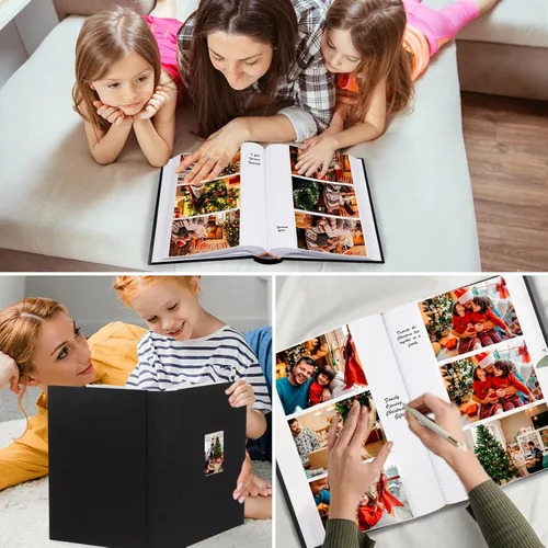 Miniatura 7 de Álbum de fotos de 450 bolsillos de 4 x 6 pulgadas con espacio de escritura, cubierta de lino de gran capacidad, libro con capacidad para 450 fotos