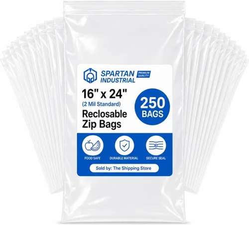 Miniatura 8 de Spartan Industrial - Bolsas de polietileno de plástico transparente con cierre de cremallera de 13 x 18 pulgadas (500 unidades) de 2 mil con cierre