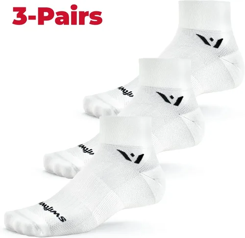 Miniatura 2 de Swiftwick - Calcetines ASPIRE QUARTER CREW para correr y ciclismo, ligeros, ajuste de compresión