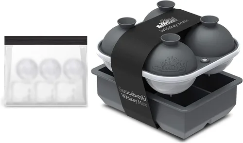 Miniatura 8 de Samuelworld Combo de Bandeja de Hielo Premium (16 Cubitos de Hielo/6 Bolas de Hielo), Fabricador de Esferas de Hielo Grandes y Bandejas de Cubitos
