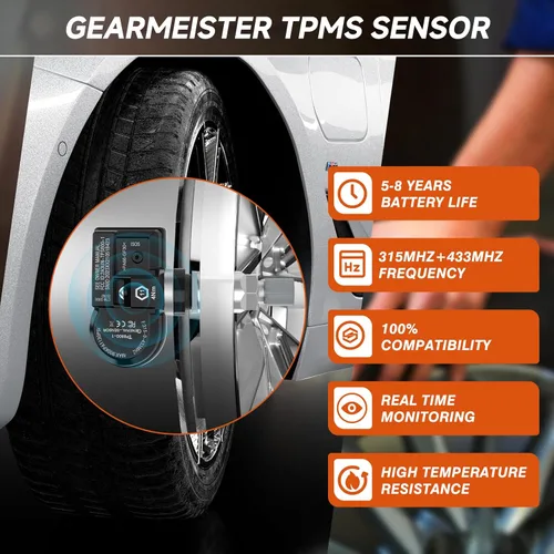 Miniatura 4 de Herramienta de programación TPMS, juego de herramienta de aprendizaje del sistema de monitoreo de presión de neumáticos con 4 sensores programables