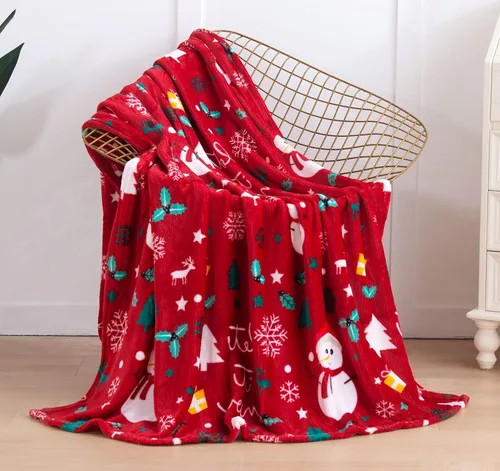 Miniatura 19 de Elegant Comfort Velvet Touch Ultra Lujosa Manta/Frazada de Vellón con Estampado Navideño de Vacaciones - 50 x 60 pulgadas, (Flor de Pascua), 50 x 60