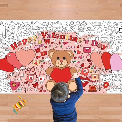 Miniatura 15 de OHOME Póster/mantel gigante de Navidad para colorear, manualidades de Navidad para niños, 30 x 72 pulgadas, pancarta de papel gigante para colorear