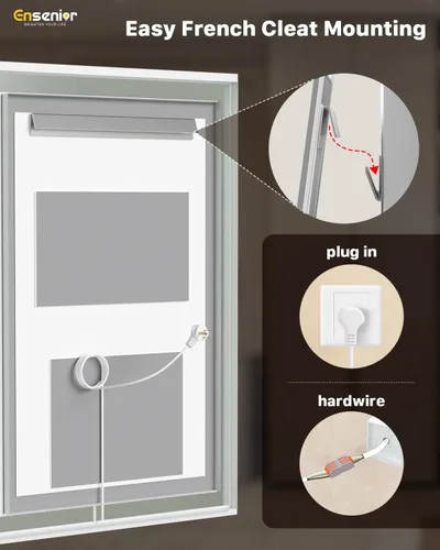 Miniatura 8 de Ensenior Espejo de Baño LED de 40" x 32" con Luz Frontal y Posterior, Espejos de Pared Regulables sin Escalones con Anti-Empañamiento, A Prueba