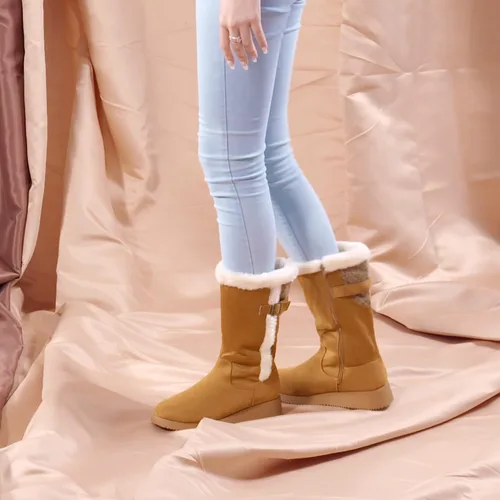 Miniatura 6 de DREAM PAIRS Botas de nieve de invierno para mujer, a media pantorrilla, a la moda, peludas, cálidas