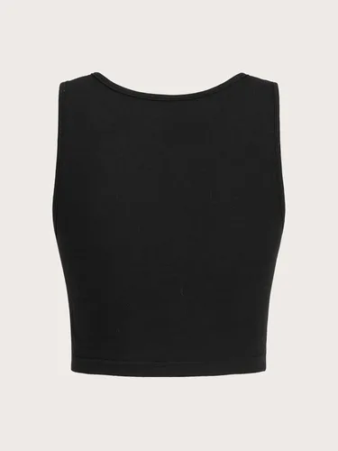 Miniatura 2 de SOLY HUX Women's Skull Print Notched Neck Sleeveless Summer Crop Tank Top