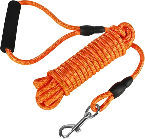 Miniatura 7 de Vivifying Correa larga flotante para perro, correa de entrenamiento para perros de 20 pies, cable de control con mango cómodo para exteriores, Negro