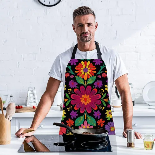 Miniatura 4 de Delantal de cocina para el hogar, cocina, horneado, jardinería, para mujeres y hombres, con bolsillos, delantal impermeable, 32 x 28 pulgadas