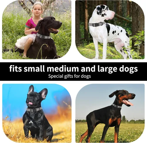 Miniatura 4 de lynxking Collar de perro suave acolchado transpirable de algodón sólido fuerte ajustable collar para mascotas para cachorros pequeños