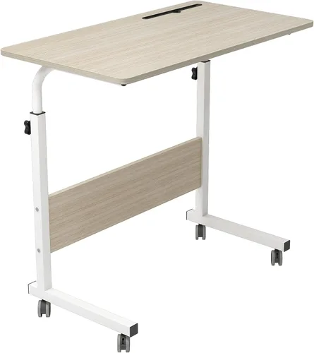 Miniatura 16 de Mesa auxiliar, 31.5 pulgadas/21.6 pulgadas, soporte ajustable para laptop, bandeja de carrito portátil, mesa de noche para computadora, mesa